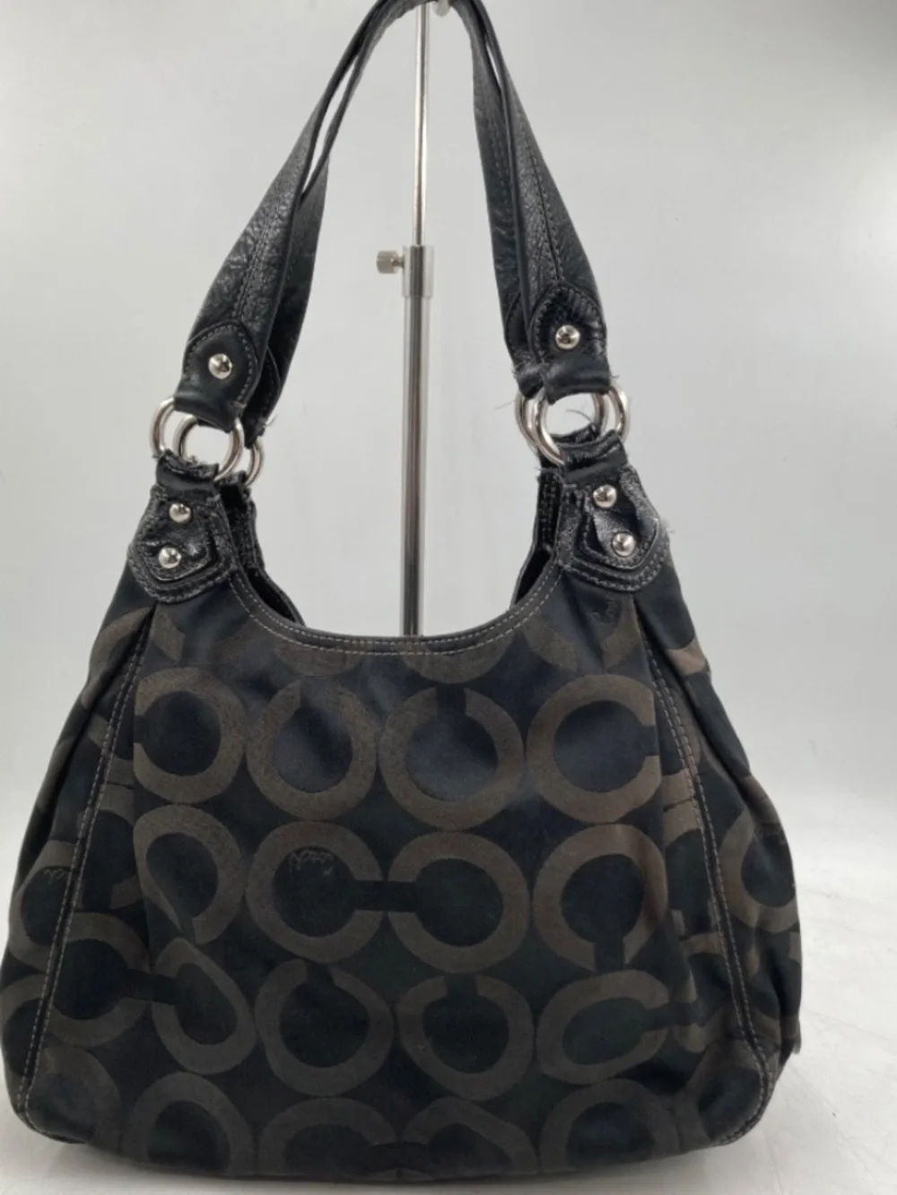 Vintage Coach Brown/Black Jacquard Fabric